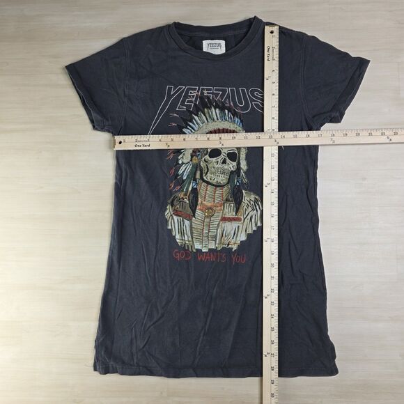 Yeezus God Wants You Tour Merch Shirt Mens Small Black Skull Native Graphic‎ Tee - Picture 5 of 8